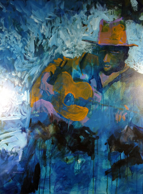 "Blue Man", by Robert Leedy, 2001, acrylic on canvas, 48 x 36 in., Collection of Sharon Costello, New York, New York