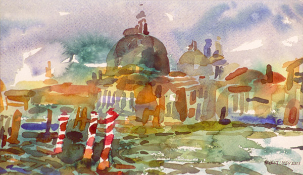 “Grand Canal I”, by Robert Leedy, 2003 6.5 x 11.125 in., watercolor on paper, Collection of the Artist