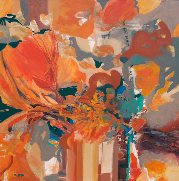 “In My Life”, by Robert Leedy, 2001, acrylic and vine charcoal on canvas, Collection of Kathryn H. Humphries, Atlantic Beach, Florida