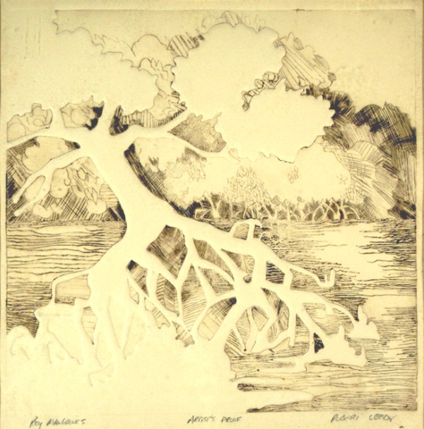 “Key Mangroves”, by Robert Leedy, 1977, etching, Artist’s Proof, Collection of the Artist