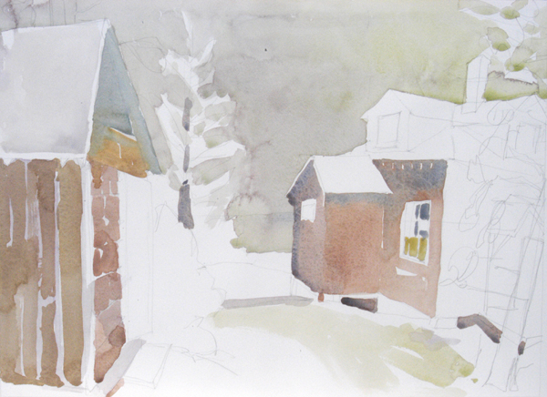 "The Spruce House, Marshall Point, Maine", by Robert Leedy, 2008, watercolor on Arches 140 lb. Hot Press paper