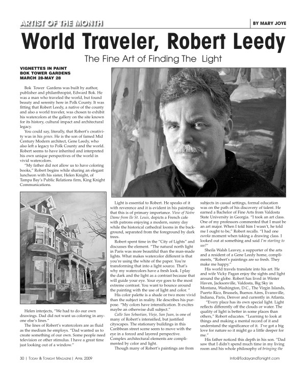 "World Traveler, Robert Leedy: The Fine Art of Finding The Light"