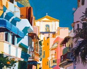 "Old San Juan", by Robert Leedy, acrylic on cradled panel.